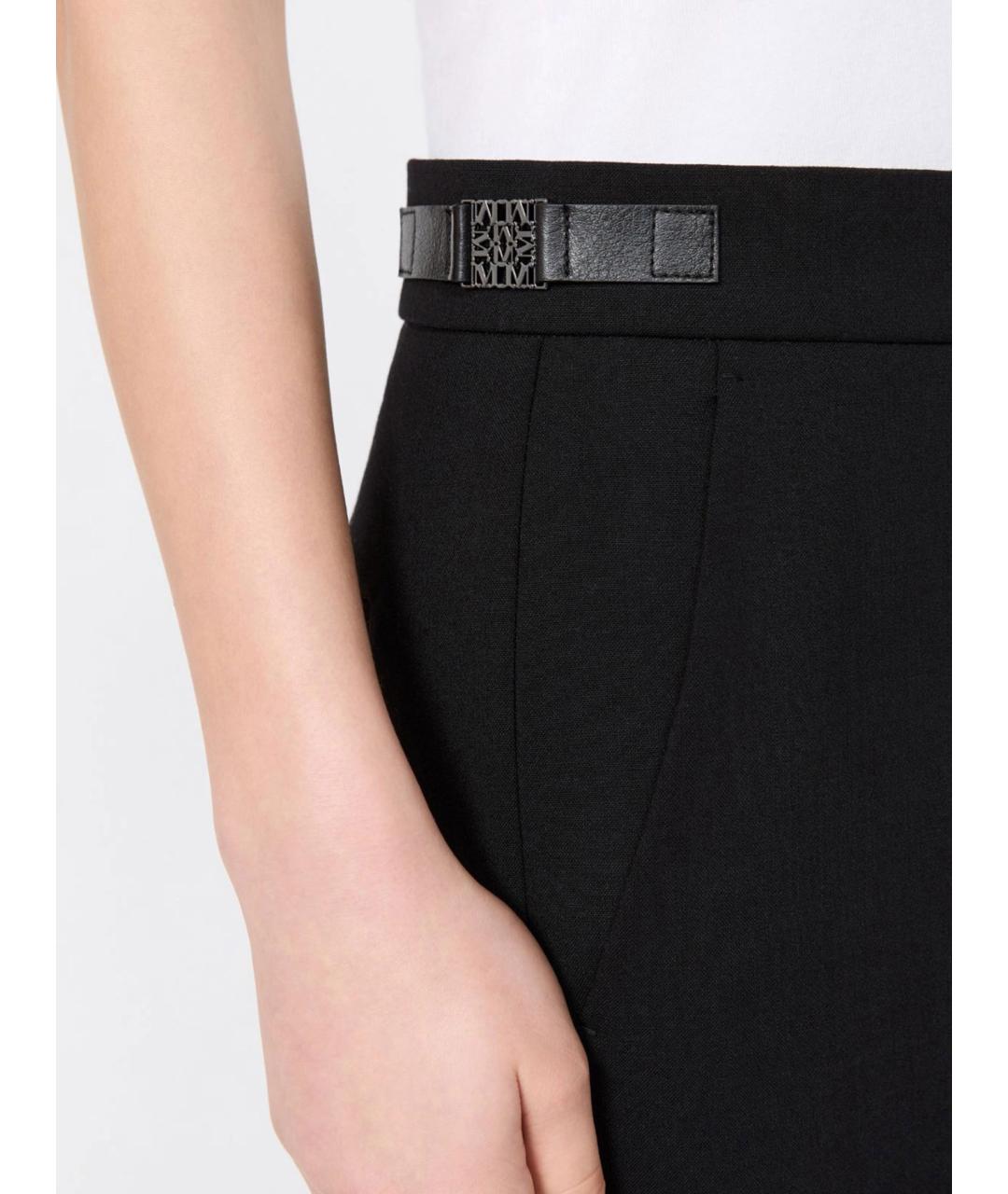 MAX MARA Черные шерстяные прямые брюки, фото 5