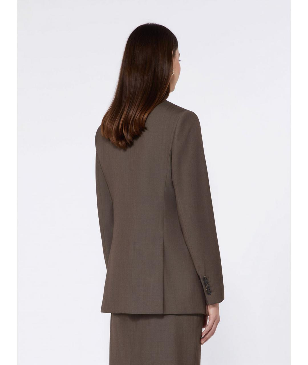 MAX MARA Коричневый шерстяной жакет/пиджак, фото 4