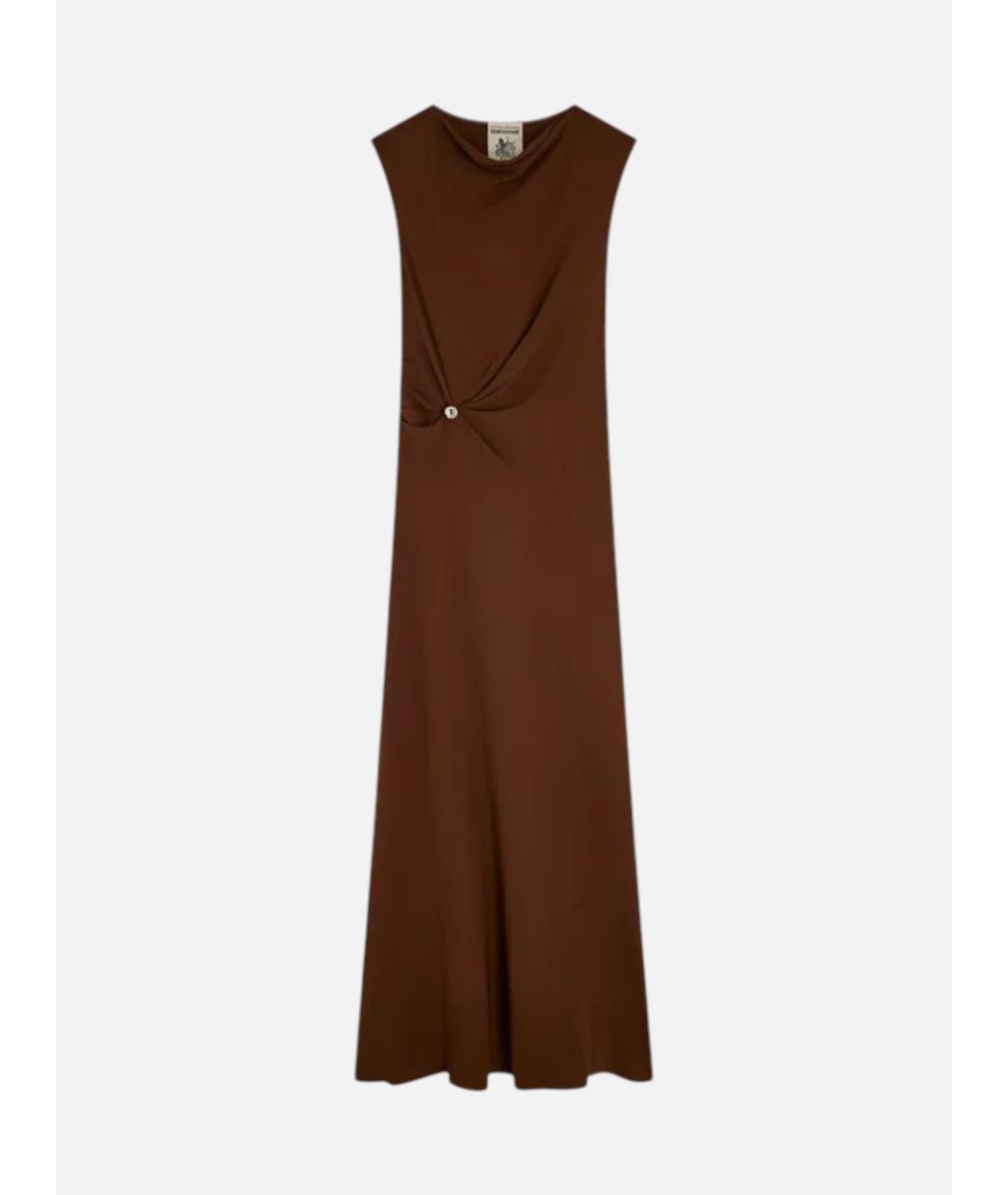 SEMICOUTURE Коричневое вискозное коктейльное платье, фото 1