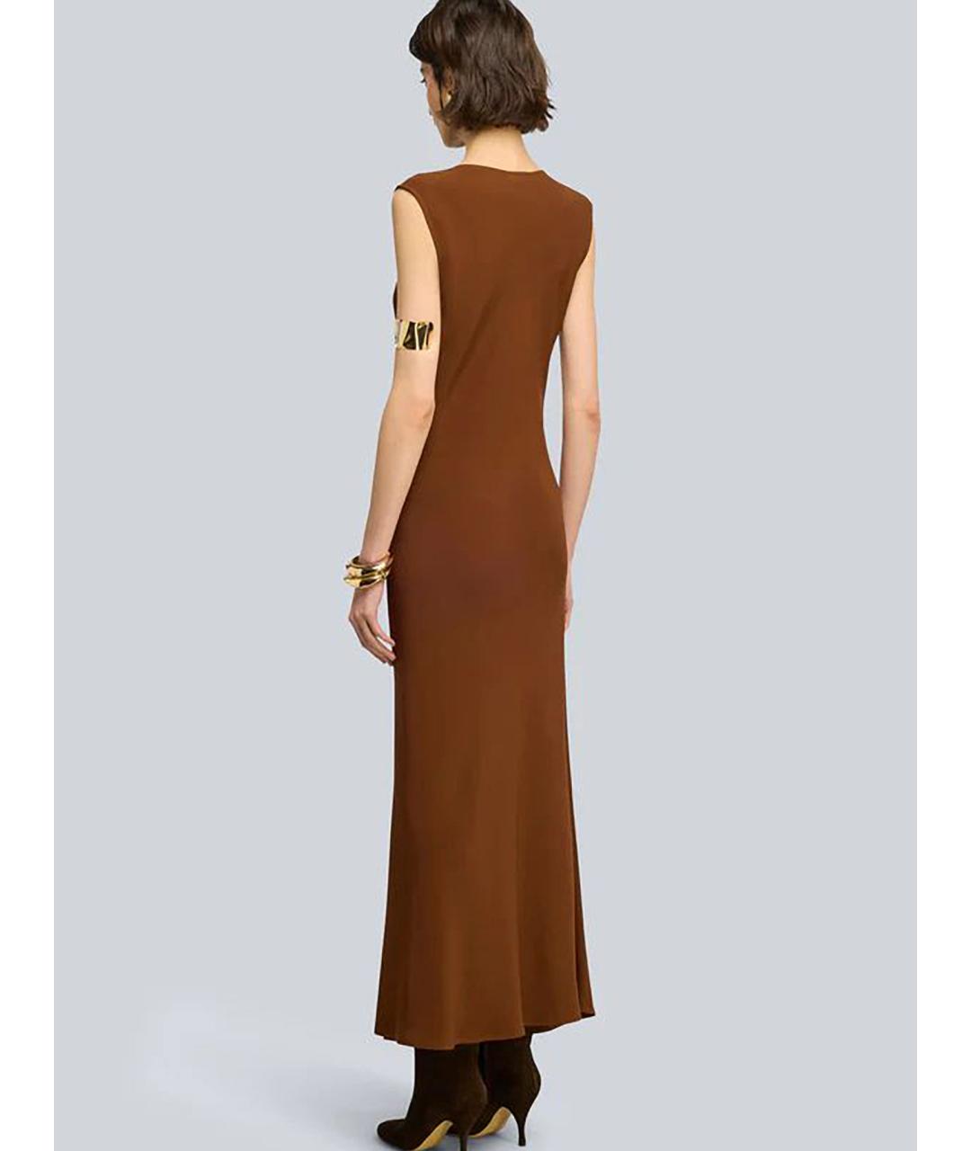 SEMICOUTURE Коричневое вискозное коктейльное платье, фото 5