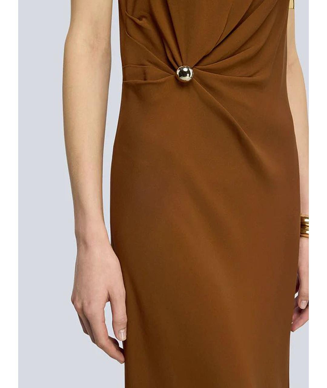 SEMICOUTURE Коричневое вискозное коктейльное платье, фото 6