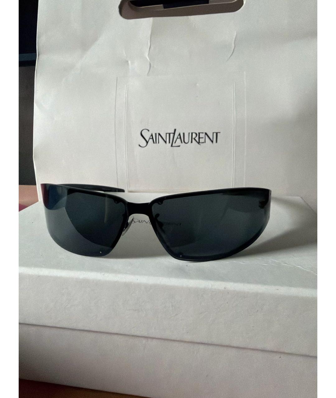 SAINT LAURENT Черные пластиковые солнцезащитные очки, фото 3