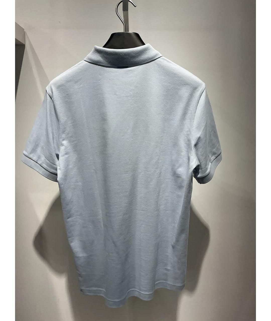 HUGO BOSS Голубое хлопко-эластановое поло с коротким рукавом, фото 4