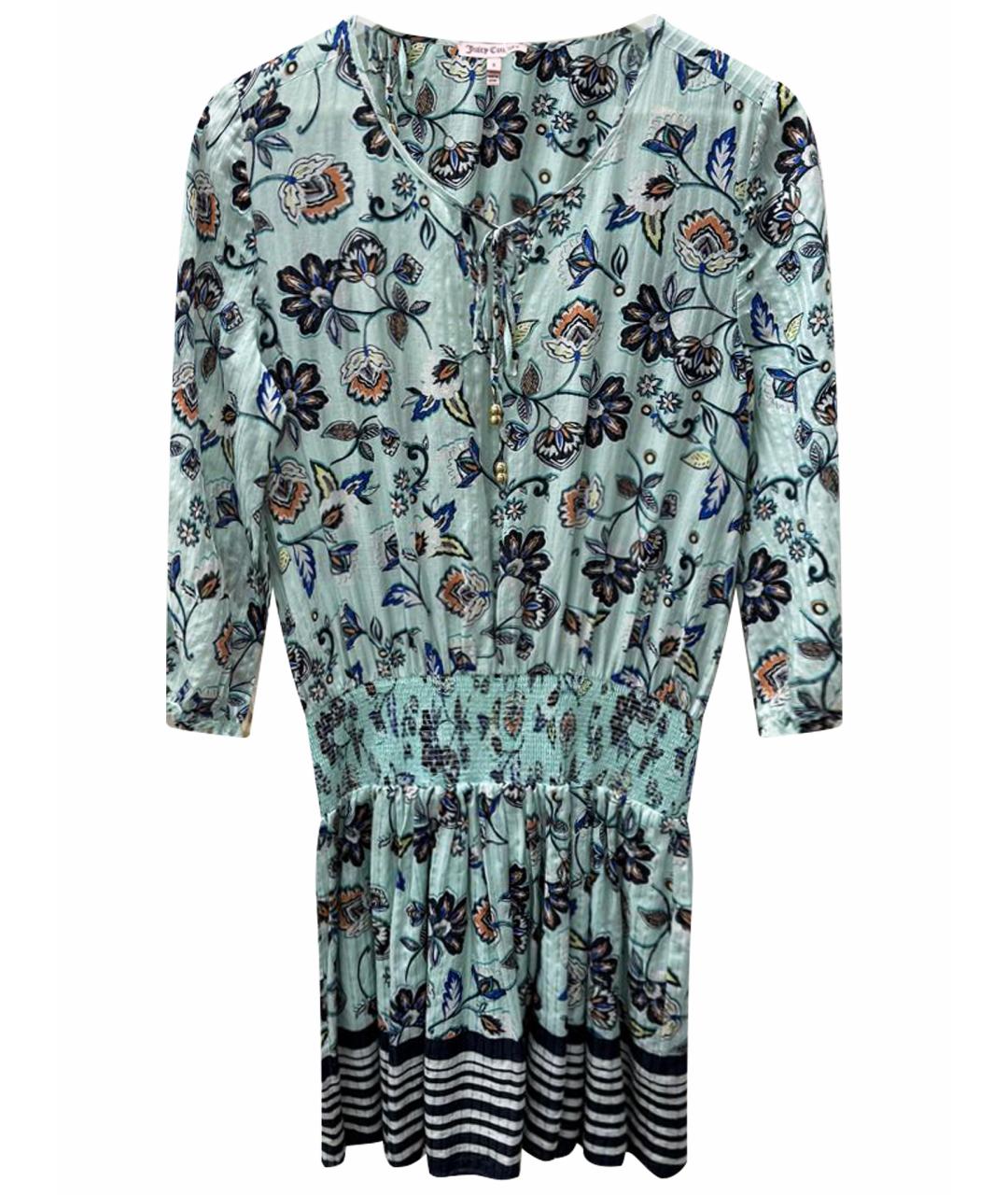JUICY COUTURE Голубое хлопковое повседневное платье, фото 1
