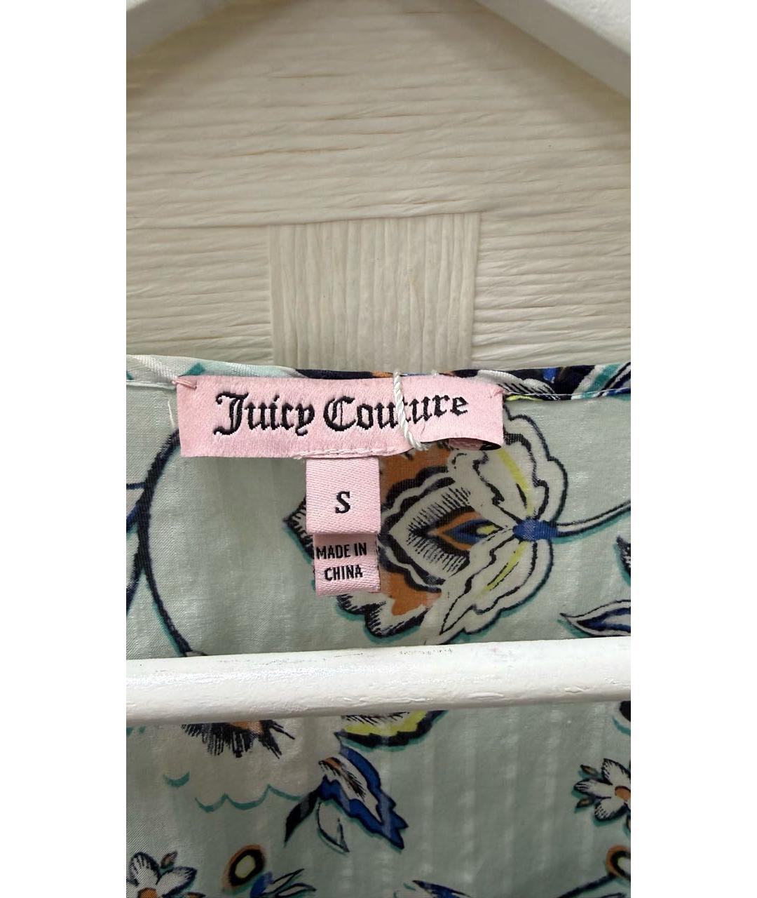 JUICY COUTURE Голубое хлопковое повседневное платье, фото 5