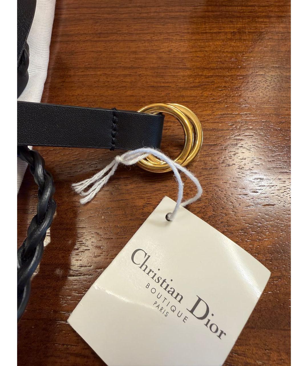 CHRISTIAN DIOR Черный кожаный ремень, фото 4