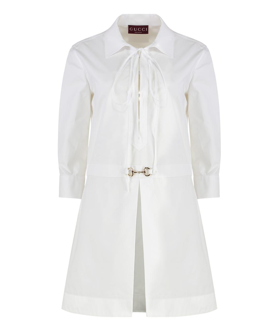 GUCCI Белое хлопковое повседневное платье, фото 1