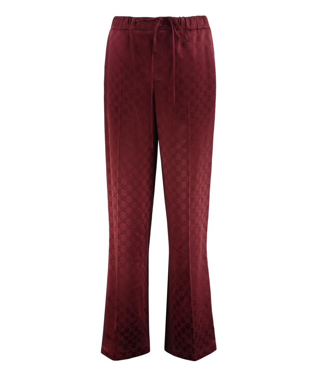 GUCCI Красные вискозные прямые брюки, фото 1