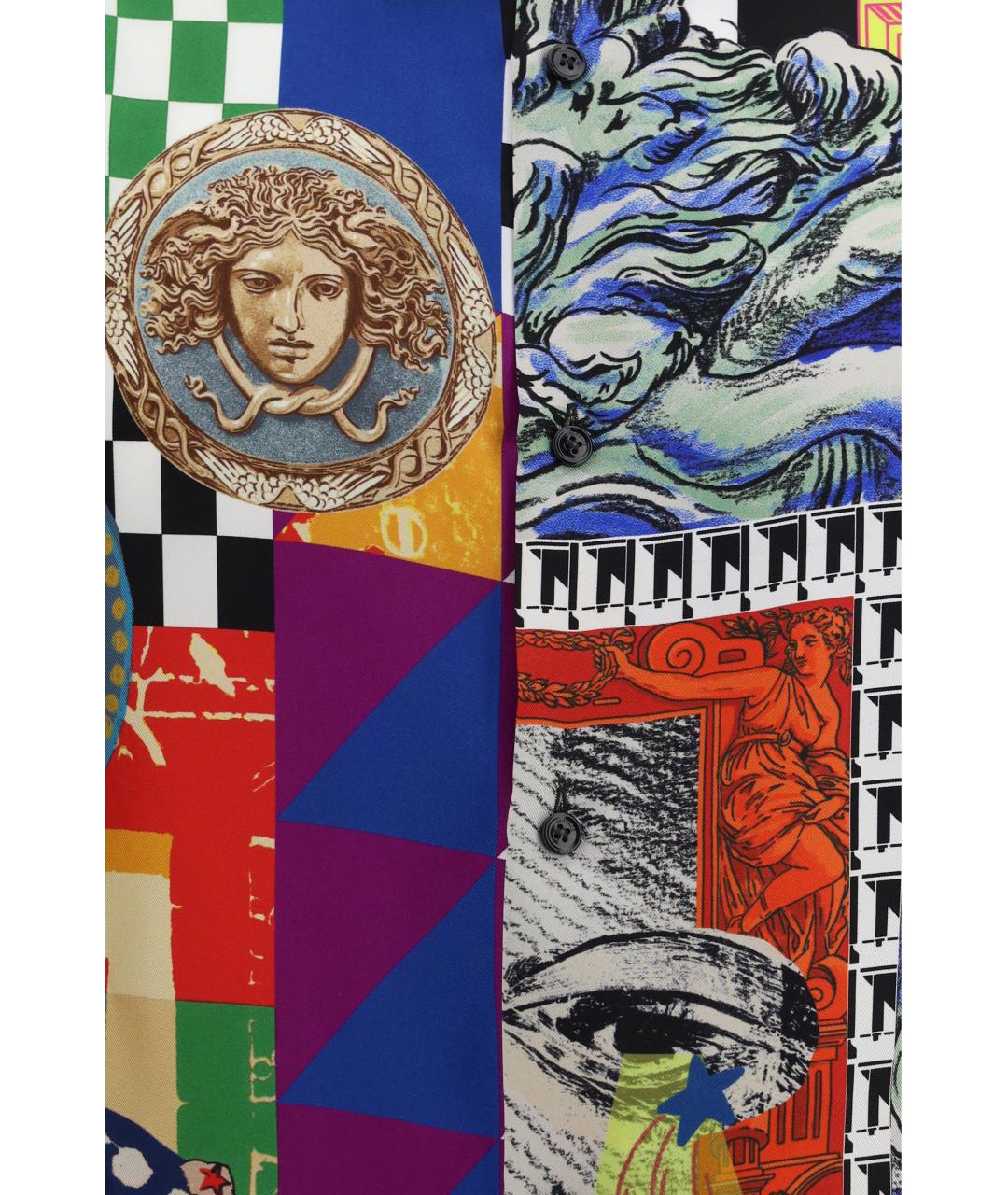 VERSACE Мульти шелковая кэжуал рубашка, фото 3