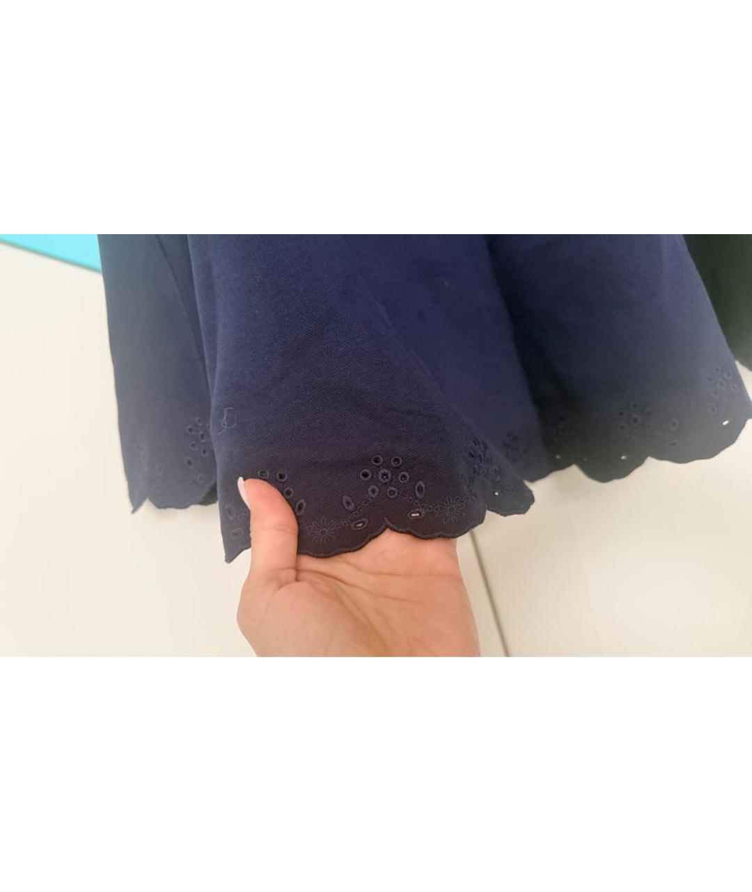 POLO RALPH LAUREN Темно-синяя хлопковая юбка, фото 3