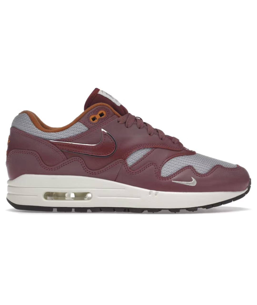 NIKE Бордовые кожаные низкие кроссовки / кеды, фото 3