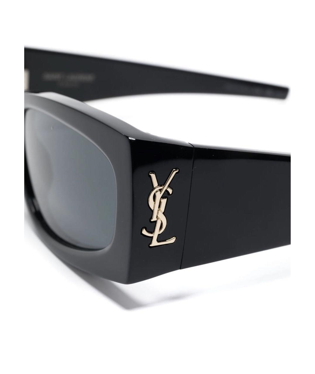 SAINT LAURENT Черные пластиковые солнцезащитные очки, фото 2