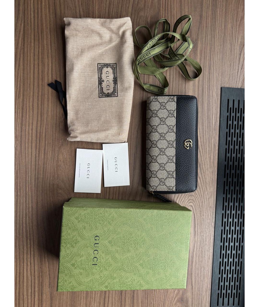 GUCCI Черный кожаный кошелек, фото 6