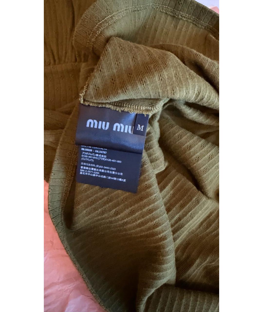 MIU MIU Хаки повседневное платье, фото 5