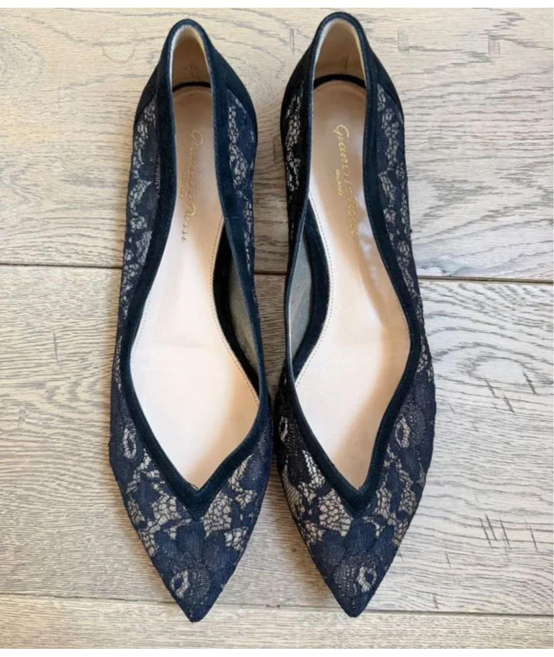 GIANVITO ROSSI Черные текстильные балетки, фото 5