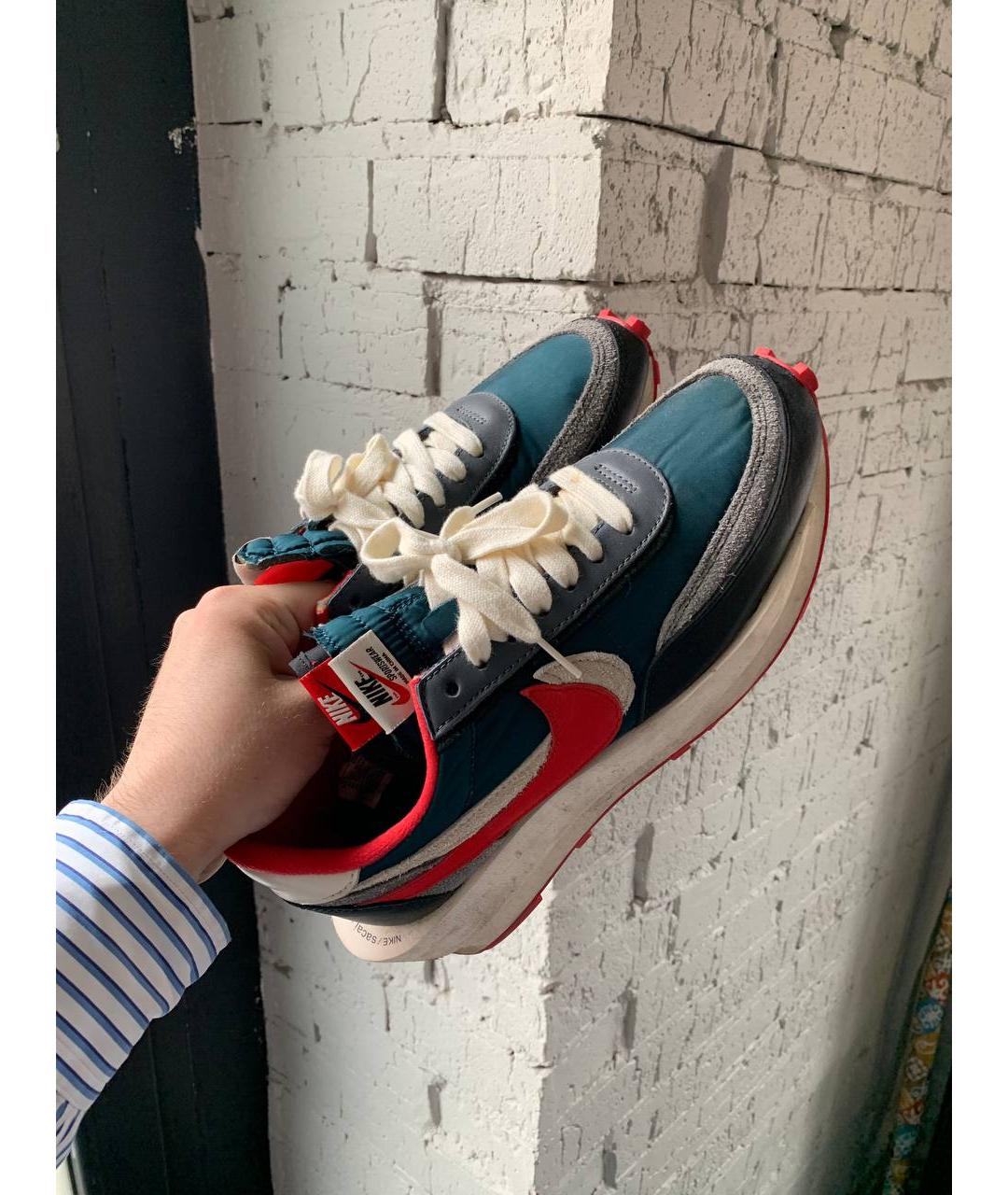 NIKE Серые синтетические низкие кроссовки / кеды, фото 2