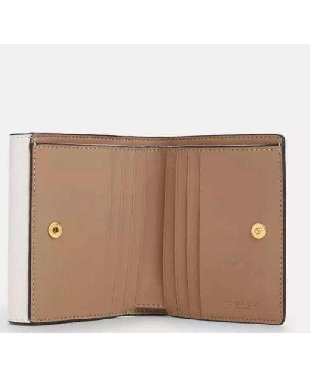 COACH Бежевый кожаный кошелек, фото 2