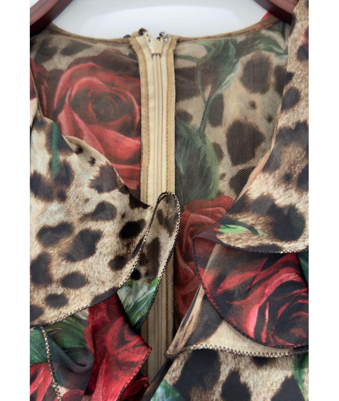 DOLCE&GABBANA Мульти шелковое коктейльное платье, фото 3