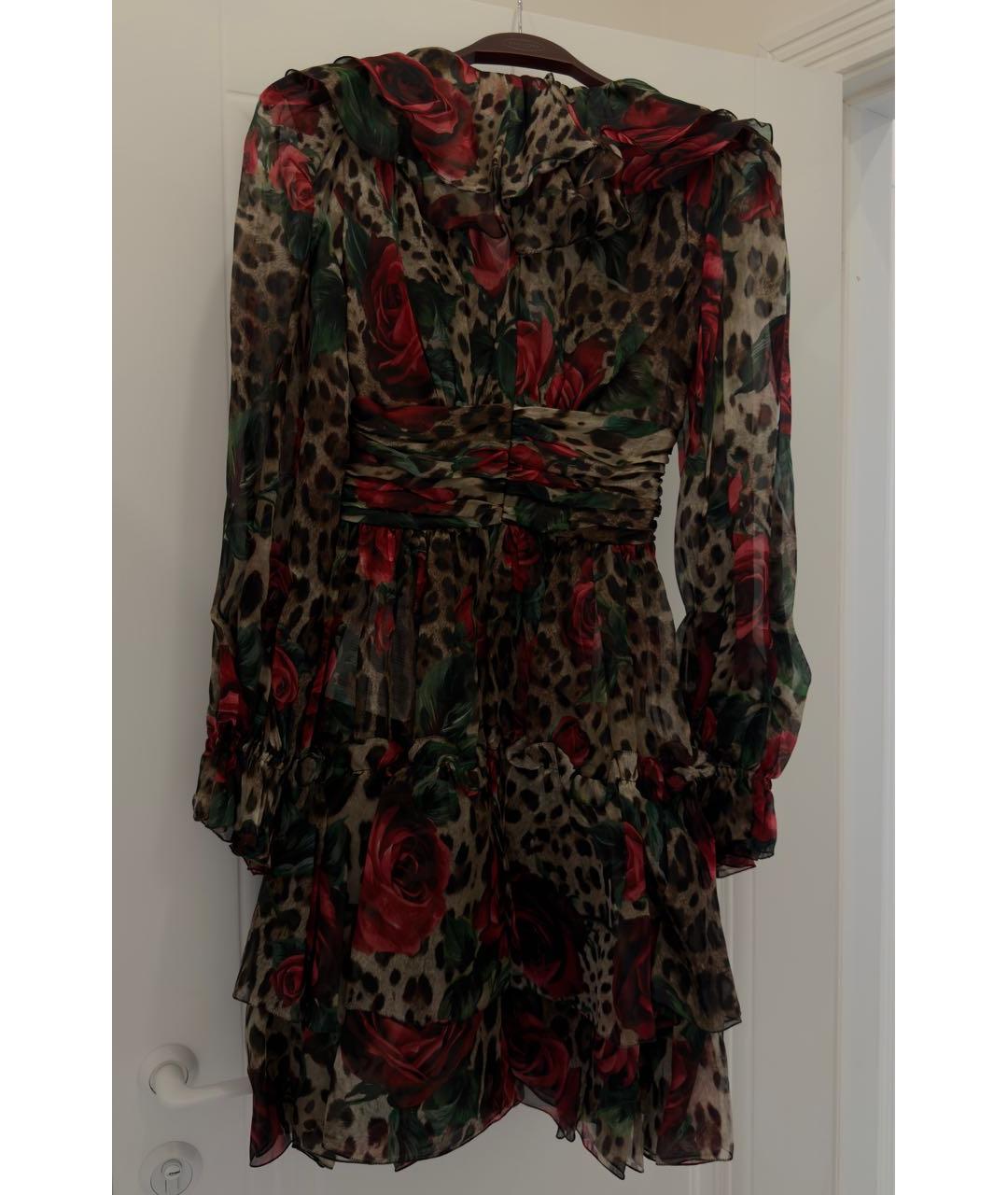 DOLCE&GABBANA Мульти шелковое коктейльное платье, фото 2