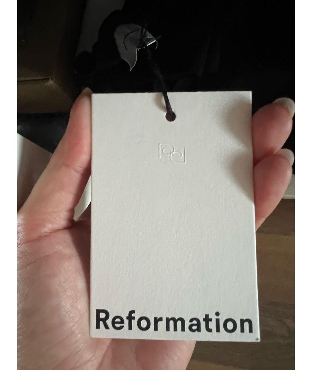 REFORMATION Темно-синее вискозное коктейльное платье, фото 7
