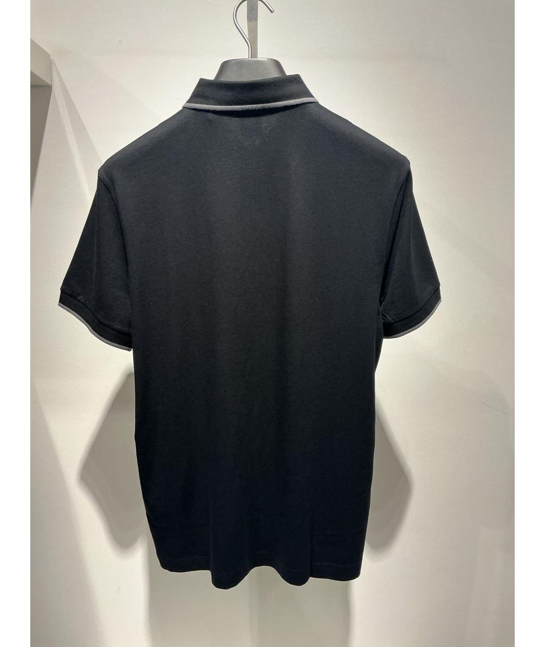 HUGO BOSS Черное хлопко-эластановое поло с коротким рукавом, фото 3