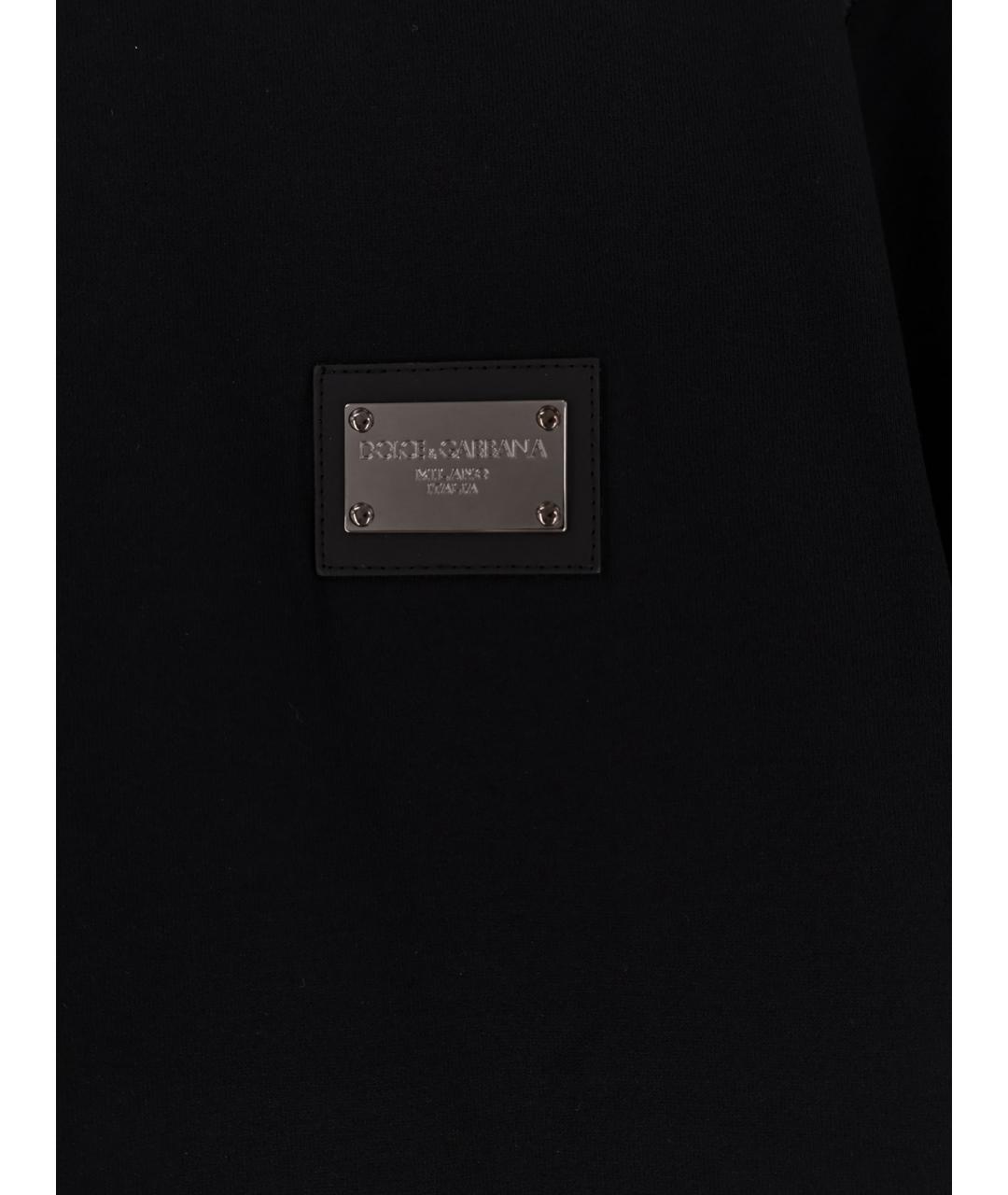 DOLCE&GABBANA Черная хлопковая футболка, фото 3