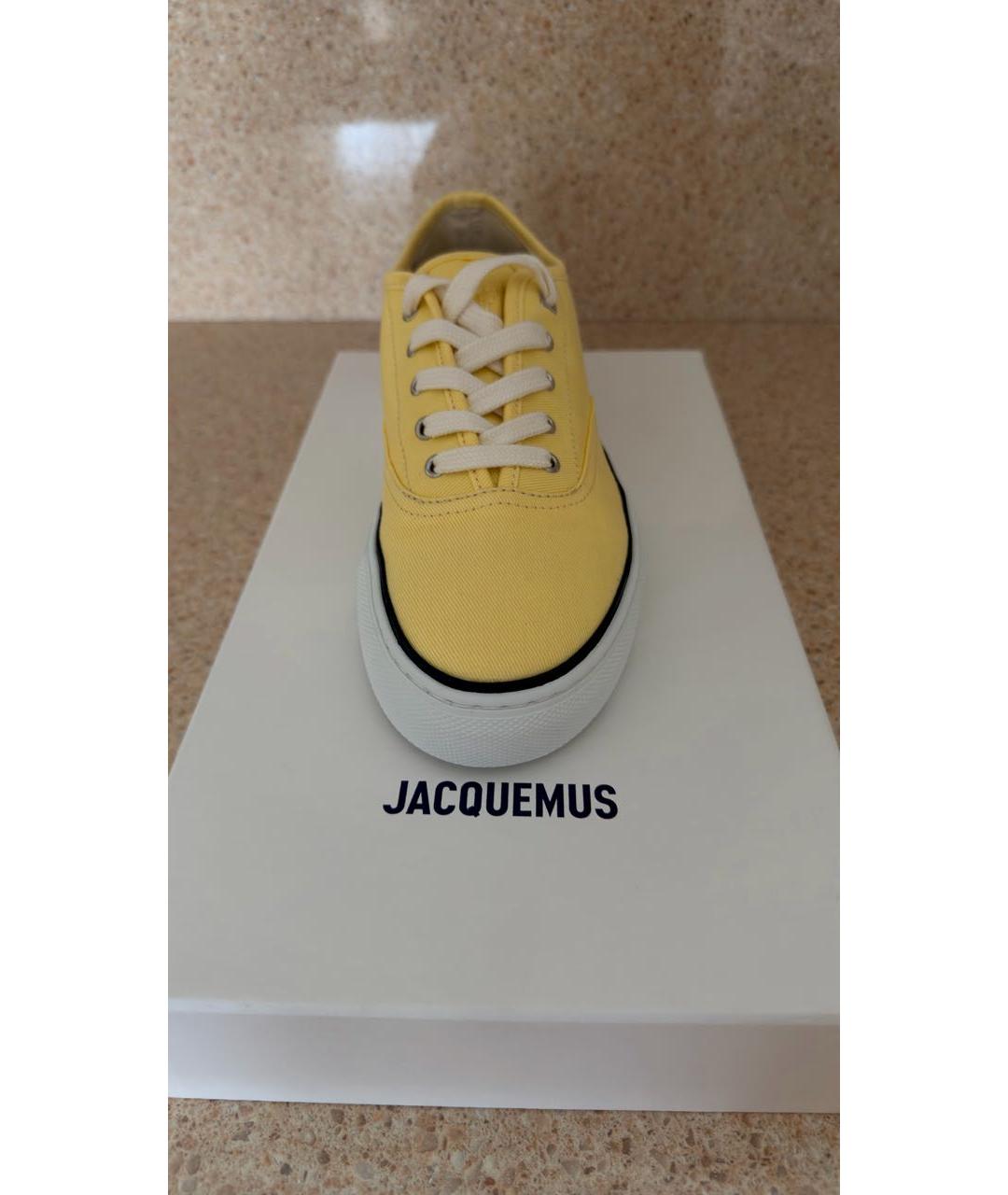 JACQUEMUS Желтые текстильные кеды, фото 3