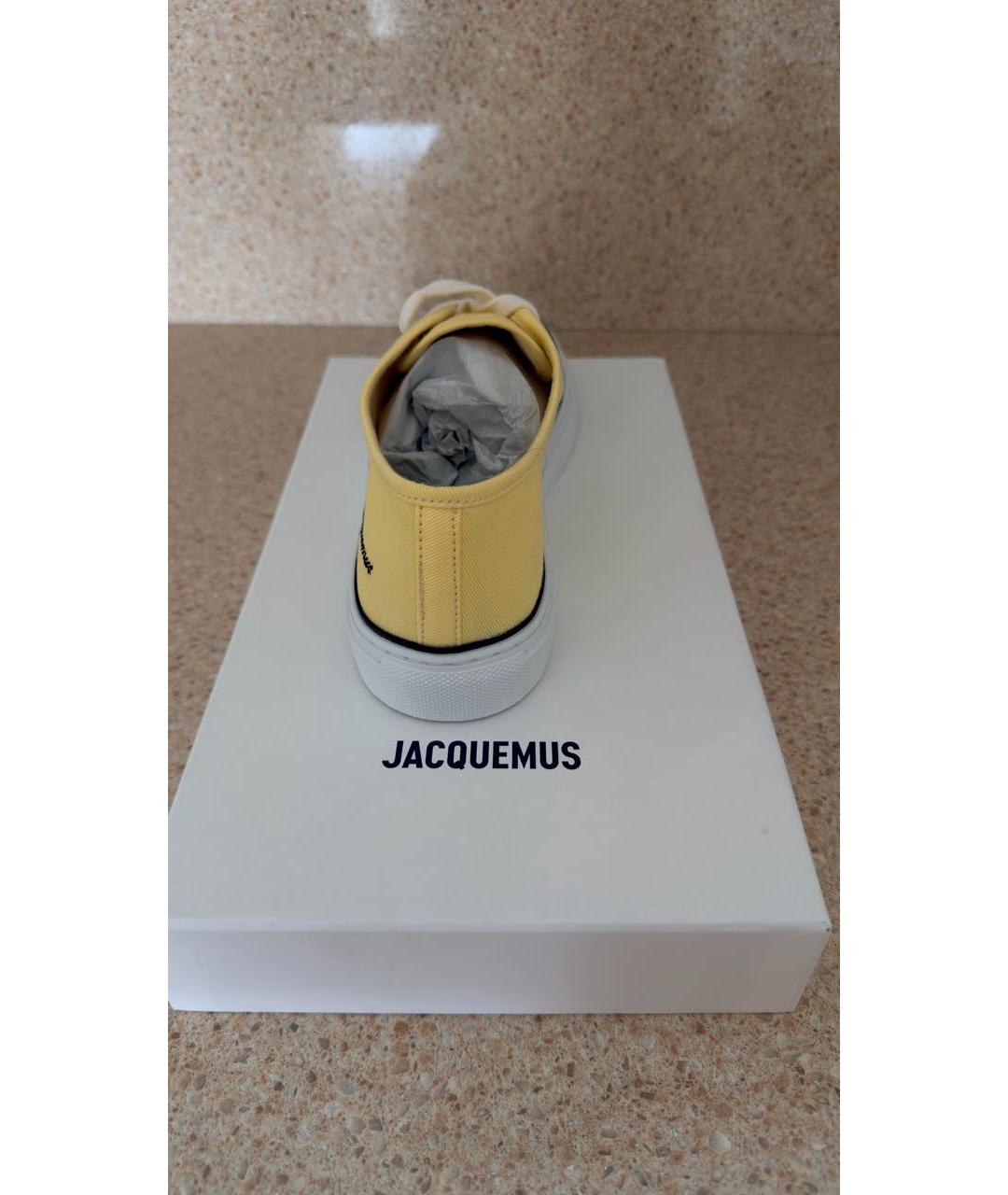 JACQUEMUS Желтые текстильные кеды, фото 4
