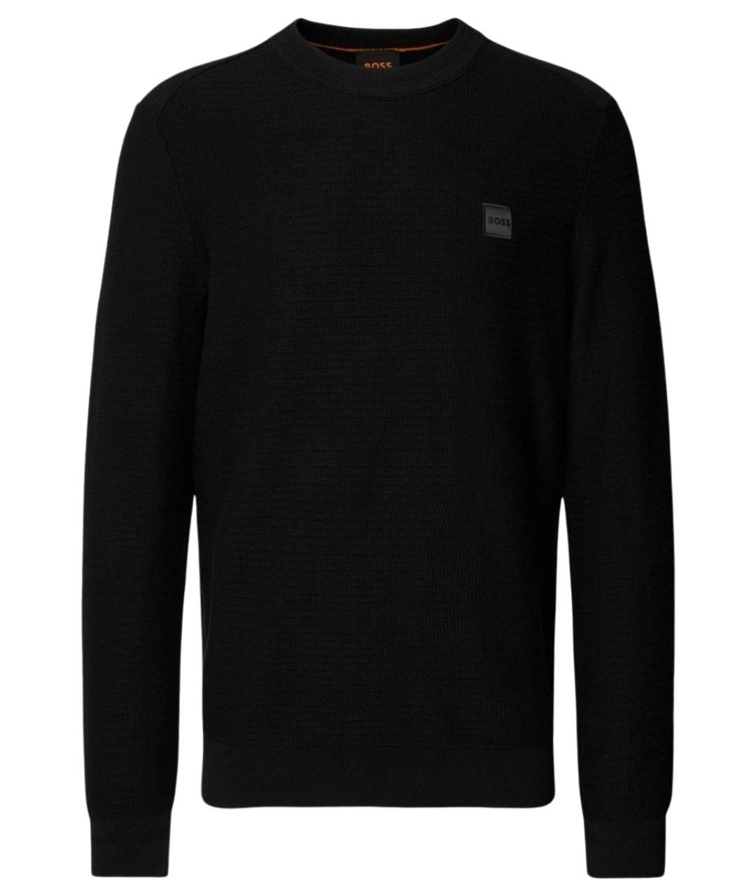 HUGO BOSS Черный хлопковый джемпер / свитер, фото 1
