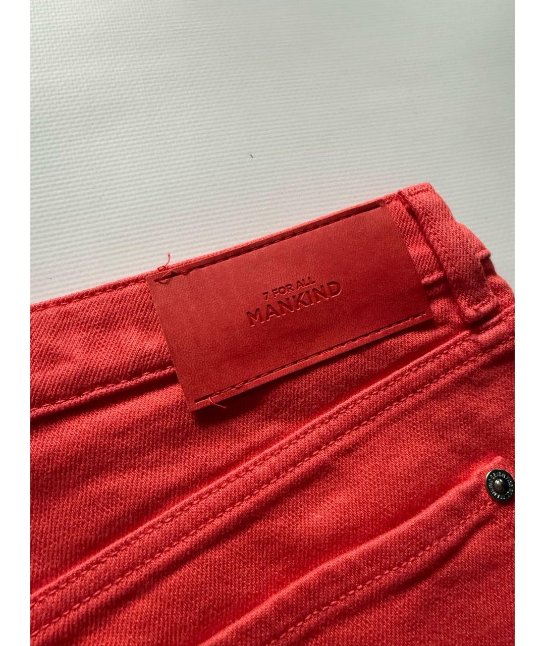 7 FOR ALL MANKIND Красные хлопко-эластановые шорты, фото 4
