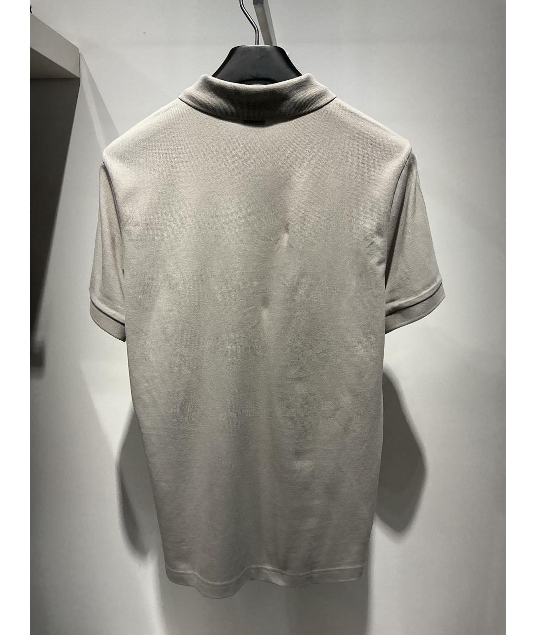 HUGO BOSS Бежевое хлопко-эластановое поло с коротким рукавом, фото 3