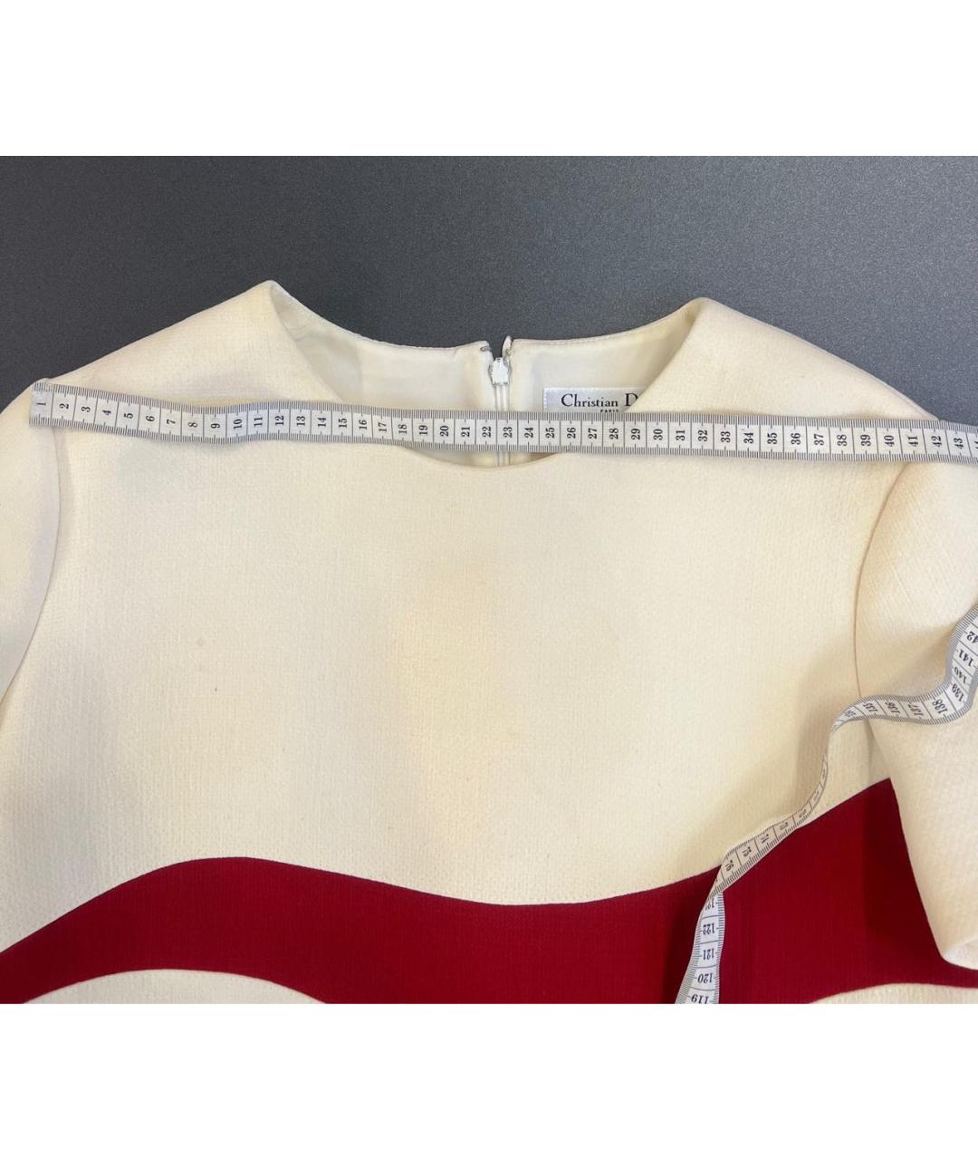 CHRISTIAN DIOR Белое шерстяное повседневное платье, фото 4
