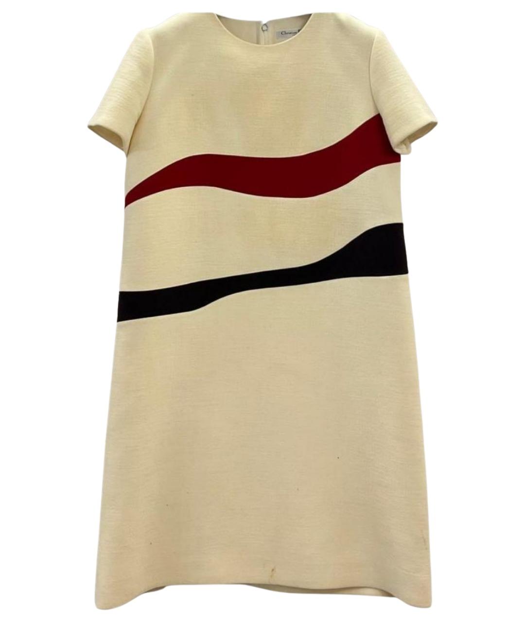 CHRISTIAN DIOR Белое шерстяное повседневное платье, фото 1