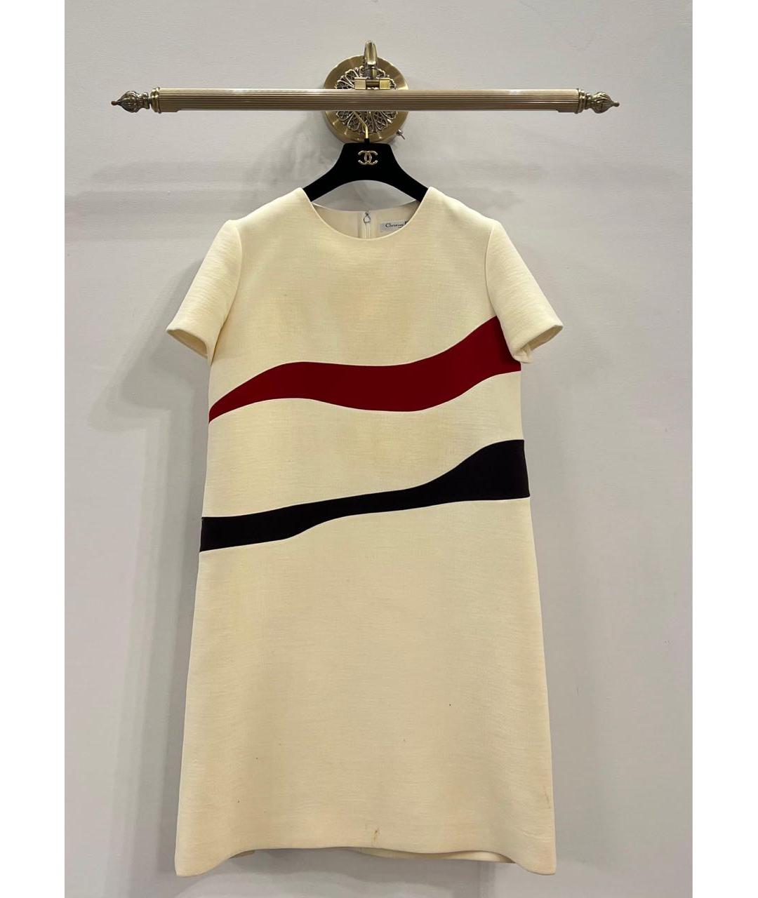 CHRISTIAN DIOR Белое шерстяное повседневное платье, фото 9