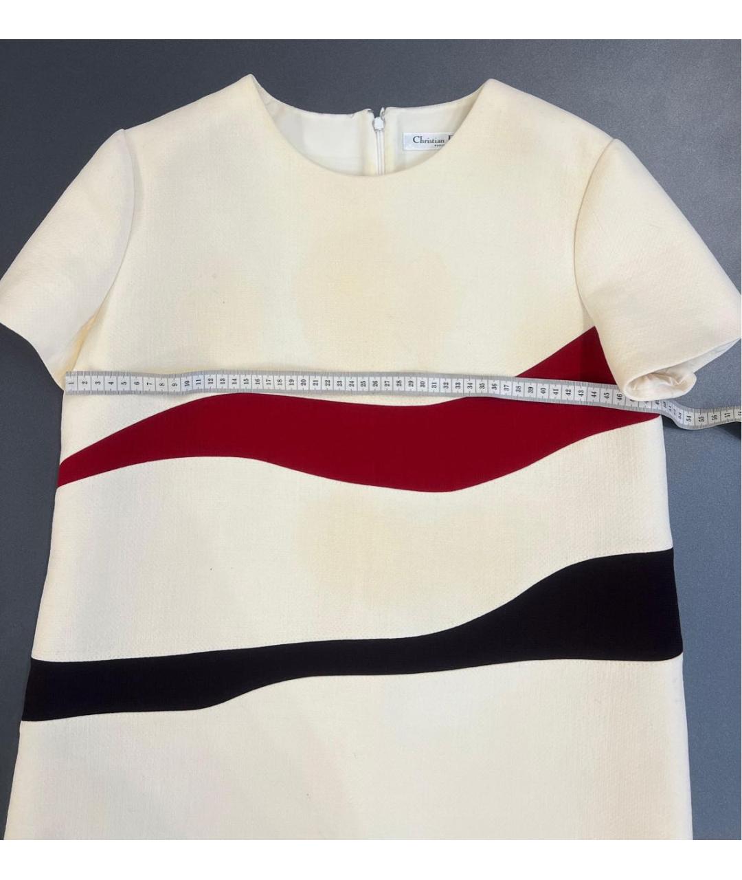 CHRISTIAN DIOR Белое шерстяное повседневное платье, фото 3