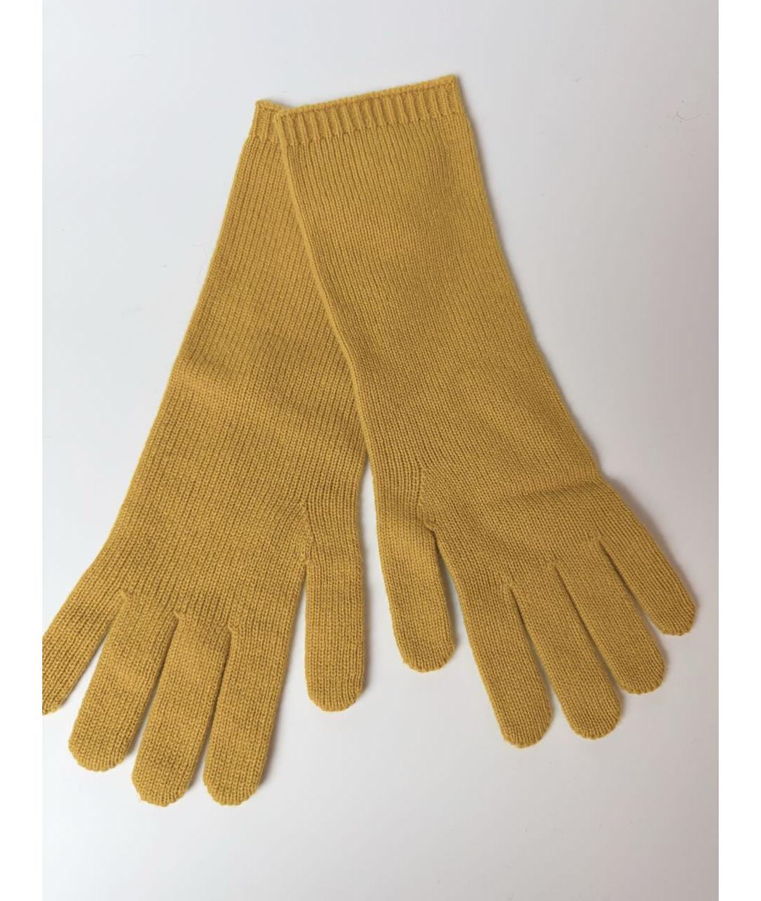 MAX MARA Желтые кашемировые перчатки, фото 3