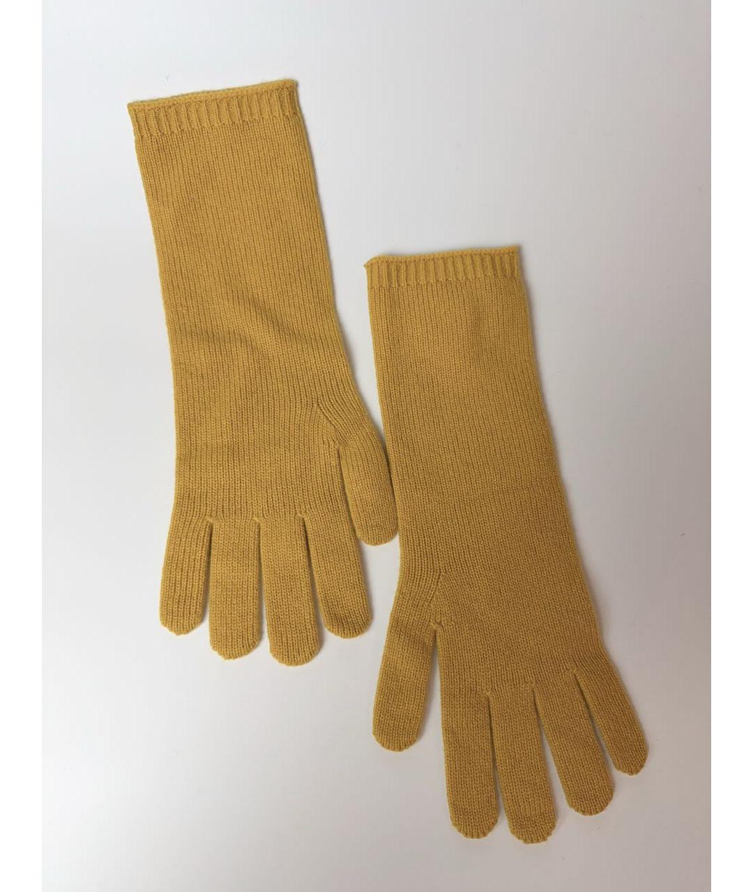 MAX MARA Желтые кашемировые перчатки, фото 4