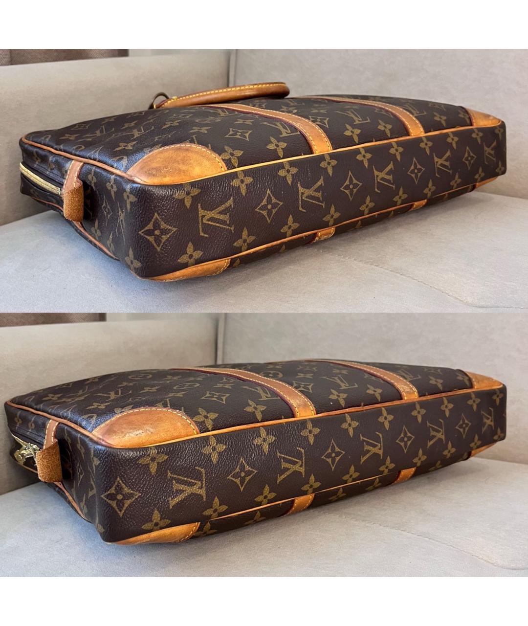 LOUIS VUITTON Коричневый портфель из канвы, фото 6