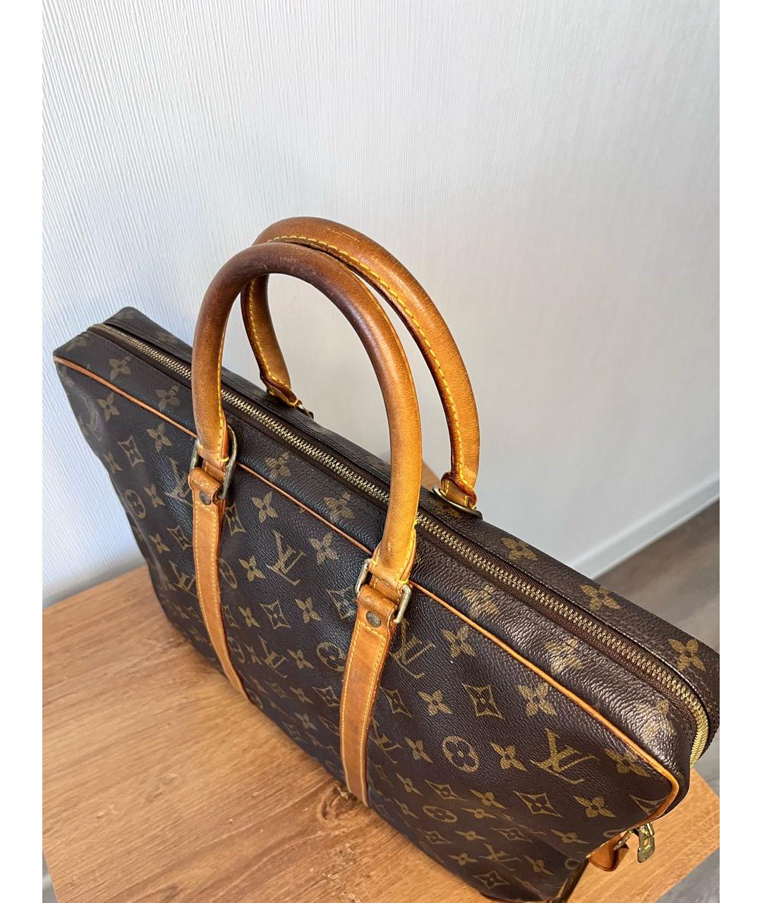 LOUIS VUITTON Коричневый портфель из канвы, фото 7