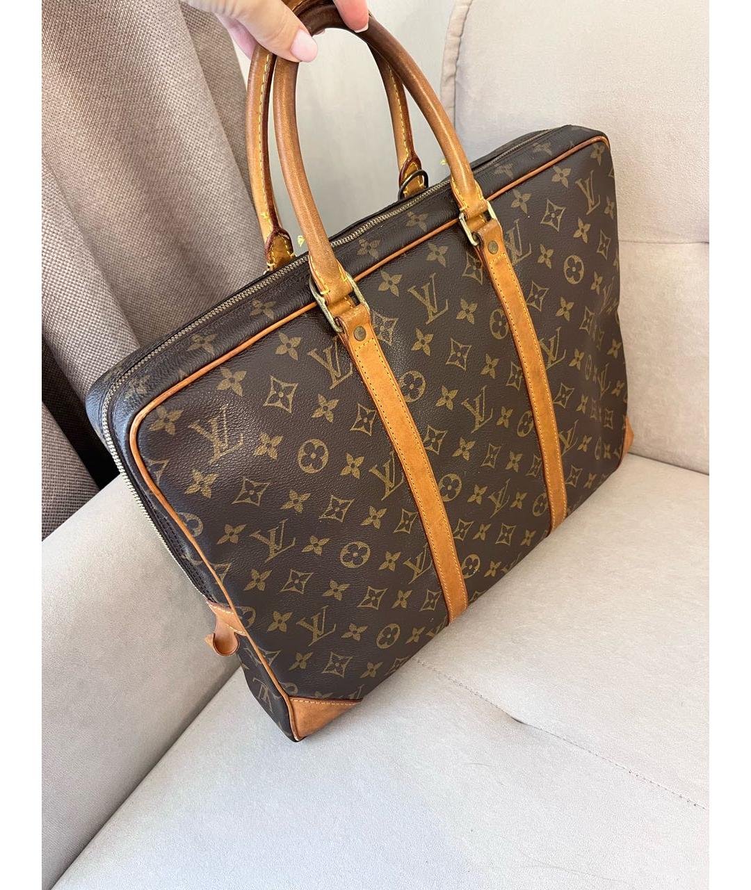 LOUIS VUITTON Коричневый портфель из канвы, фото 3