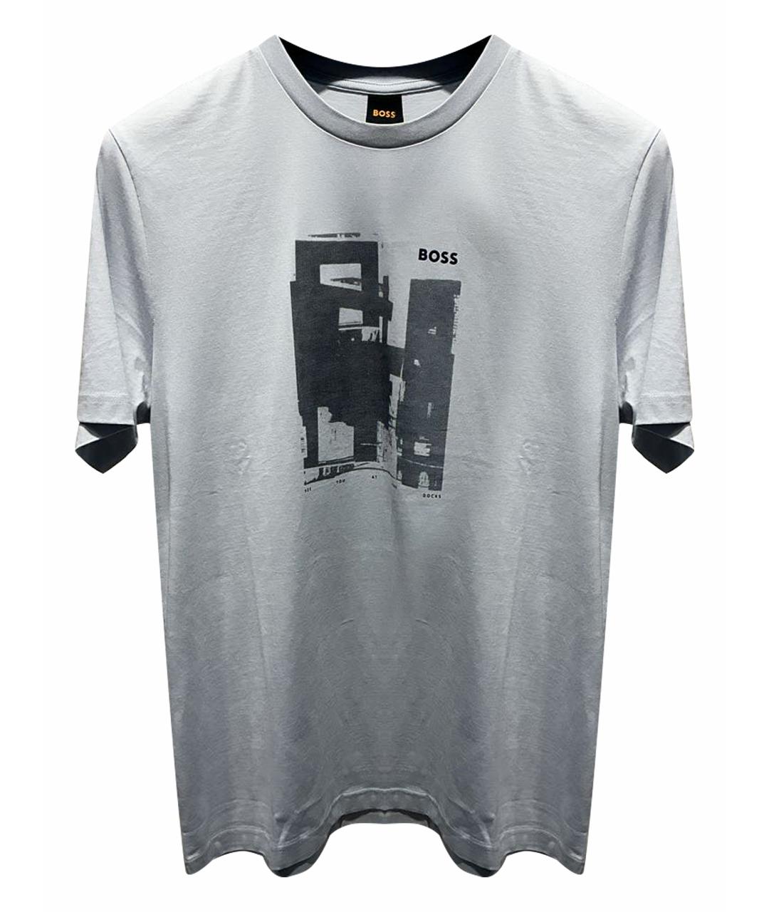 HUGO BOSS Голубая хлопковая футболка, фото 1