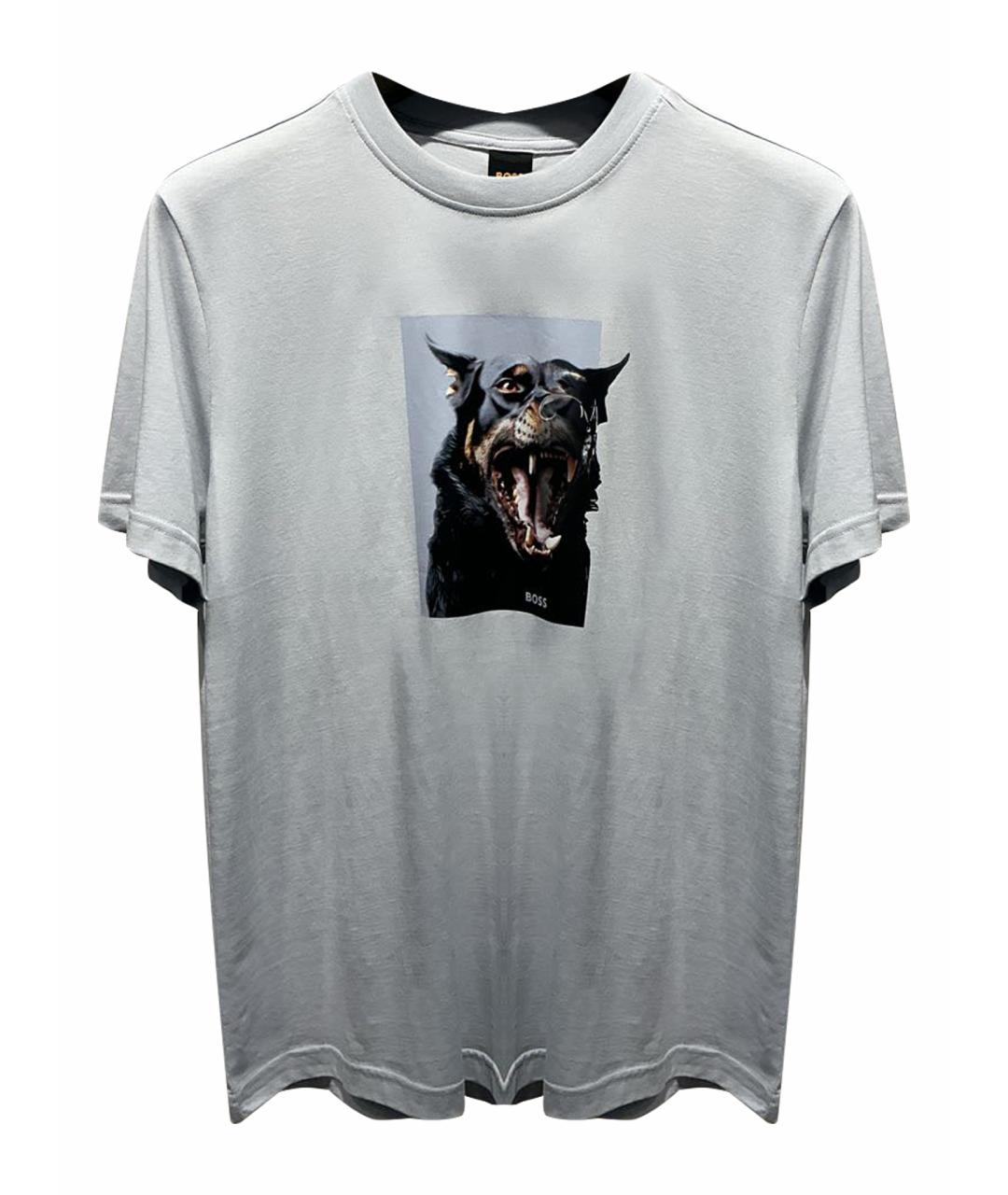 HUGO BOSS Голубая хлопковая футболка, фото 1