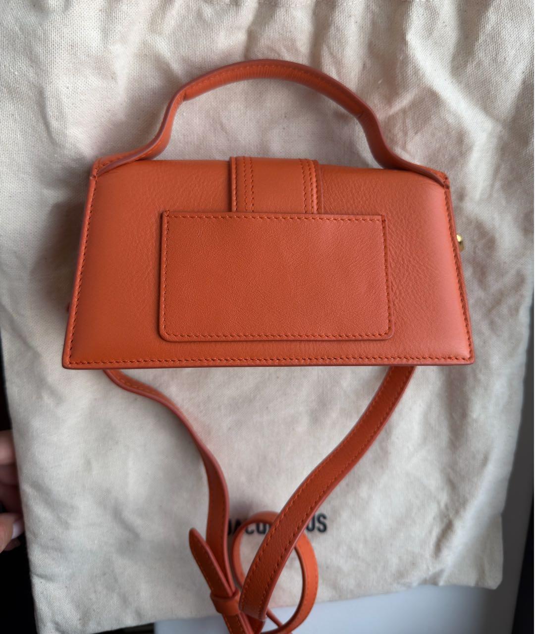 JACQUEMUS Оранжевая кожаная сумка через плечо, фото 3