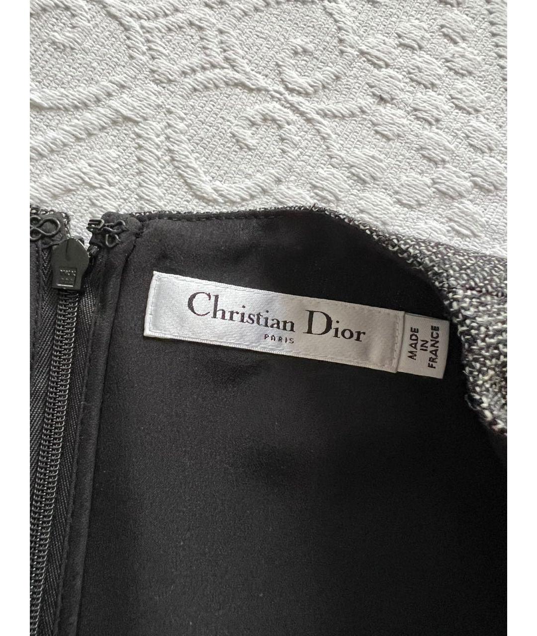 CHRISTIAN DIOR Антрацитовое шерстяное повседневное платье, фото 6