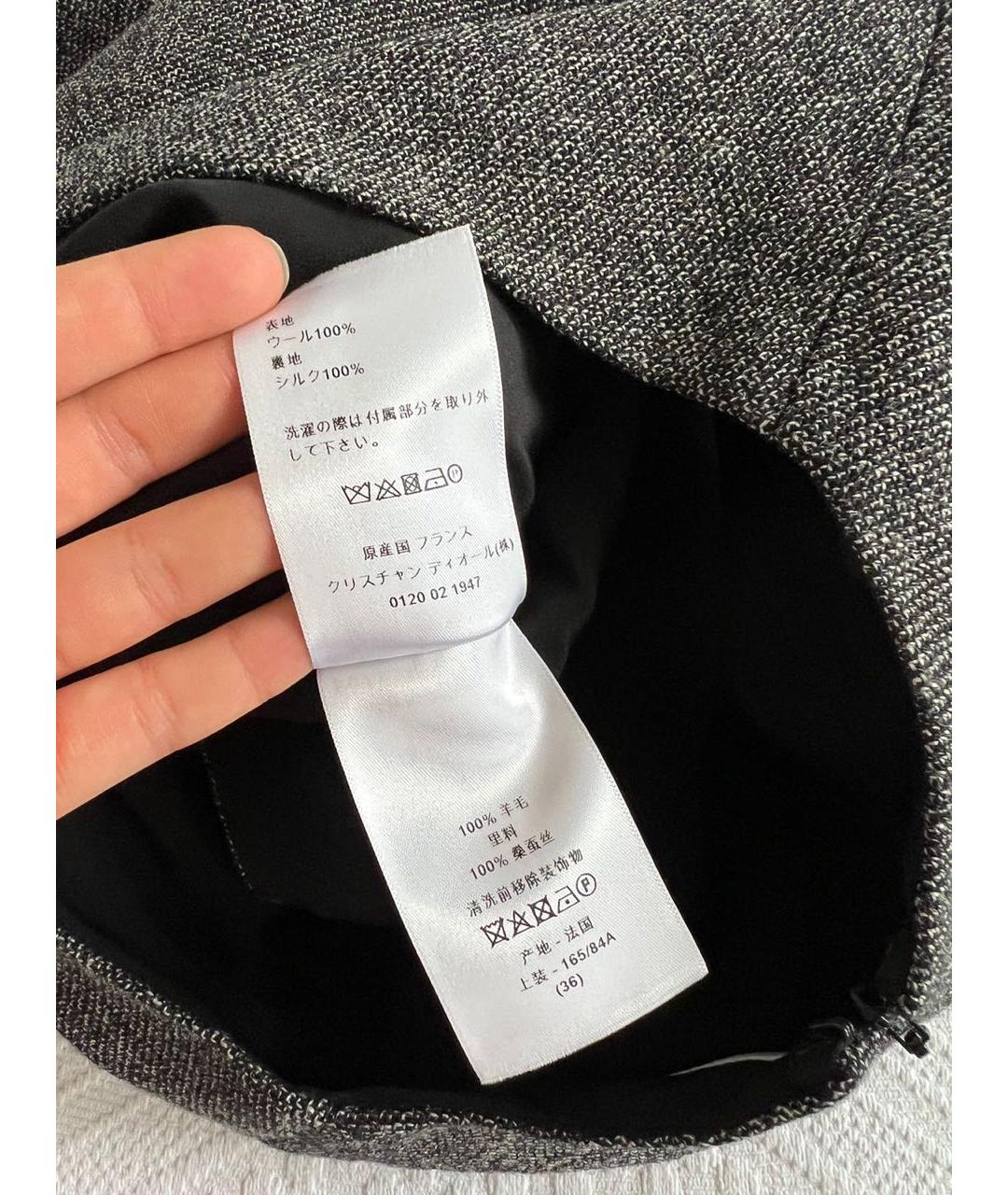 CHRISTIAN DIOR Антрацитовое шерстяное повседневное платье, фото 8