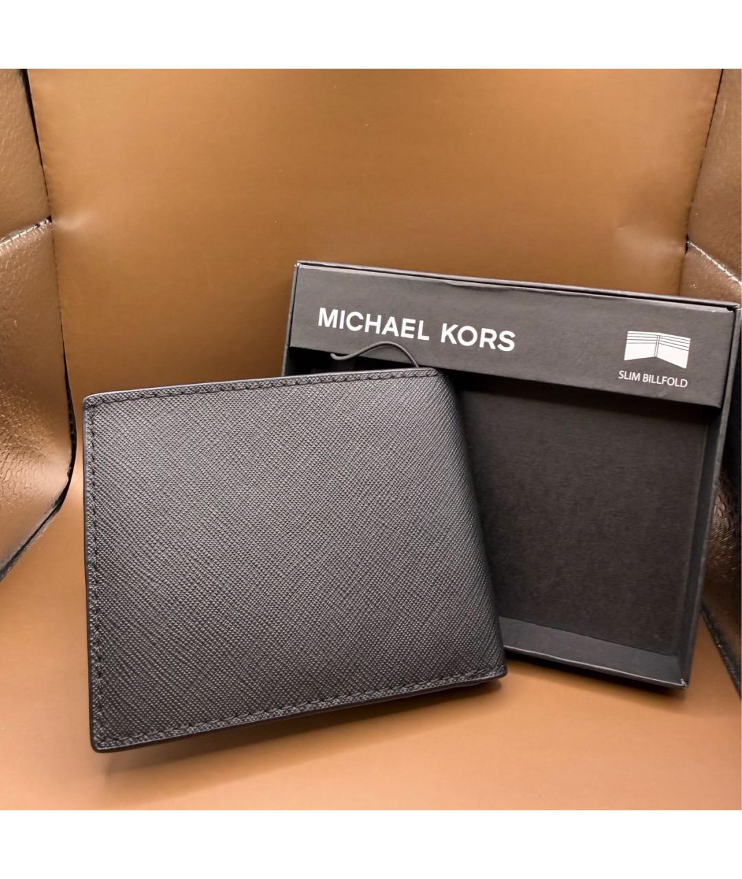MICHAEL KORS Черный кожаный кошелек, фото 2