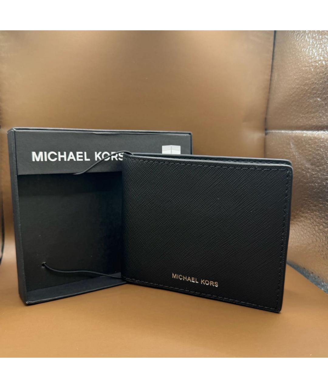 MICHAEL KORS Черный кожаный кошелек, фото 4