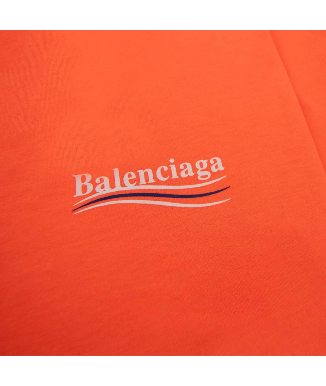BALENCIAGA Оранжевая футболка, фото 4