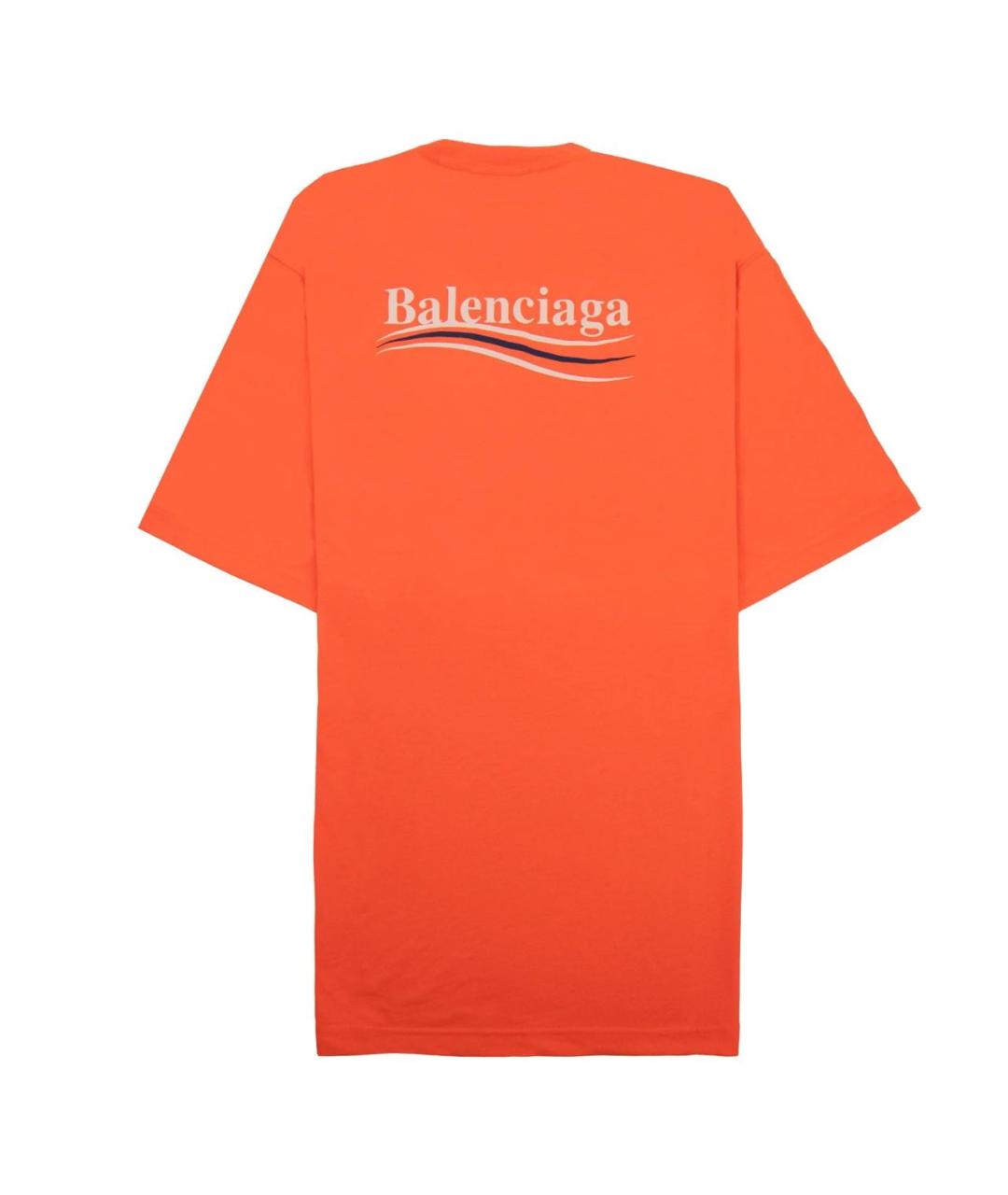 BALENCIAGA Оранжевая футболка, фото 2