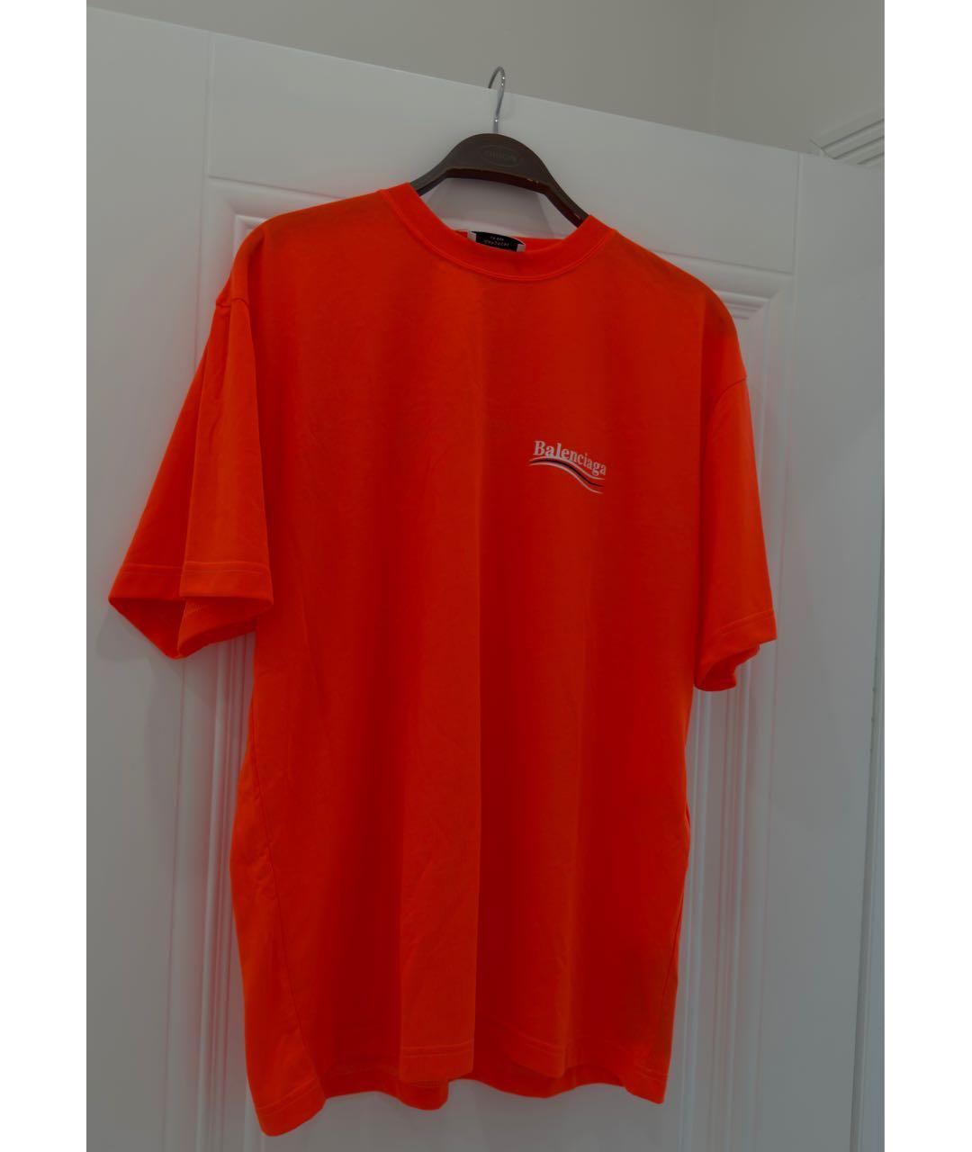 BALENCIAGA Оранжевая футболка, фото 5